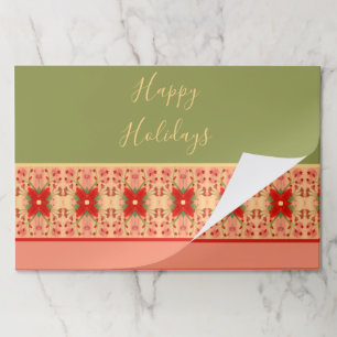 Red Green Pink and Cream Large Tearaway Placemat
