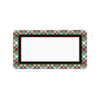 Red & Green Plaid Blank Holiday DIY Print Address