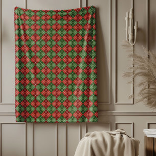 Red Green Plaid Blanket for Holiday Warmth