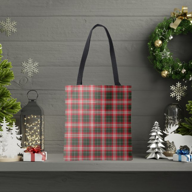 Red Green Plaid Christmas Plaid Tote Bag (Creator Uploaded)