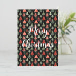 Red, Green Plaid Christmas Trees Flat Holiday Card