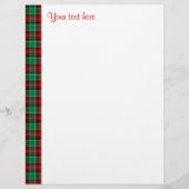 Red Green Plaid Custom Letterhead (Front)