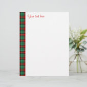 Red Green Plaid Custom Letterhead (Standing Front)