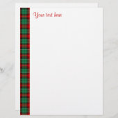 Red Green Plaid Custom Letterhead (Front/Back)