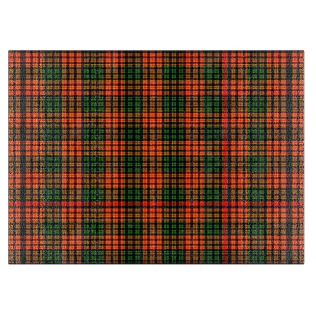 Red Green Plaid Cutting Board     (Front)