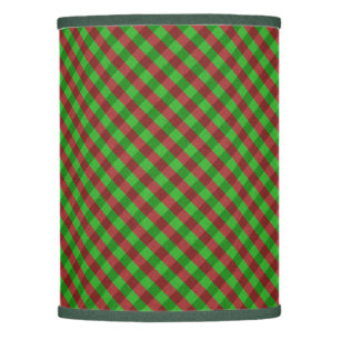 Red & Green Plaid Glitter Lamp Shade