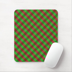 Red & Green Plaid Glitter Mouse Pad