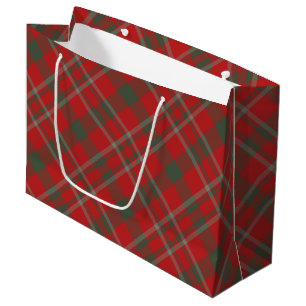 Red Green Plaid Holiday Gift Bag