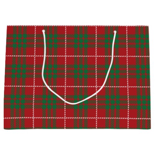 Red  Green Plaid Large Gift Bag