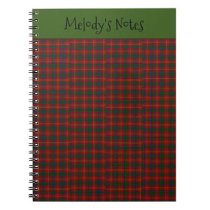Red Green Plaid Pattern Christmas Holiday List Notebook