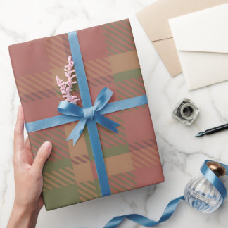 Red Green Plaid Pattern Wrapping Paper