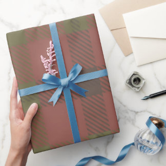 Red Green Plaid Pattern Wrapping Paper