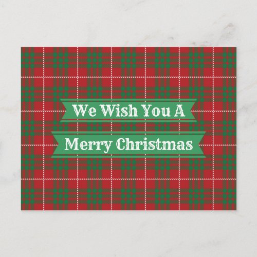 Red  Green Plaid Postcard