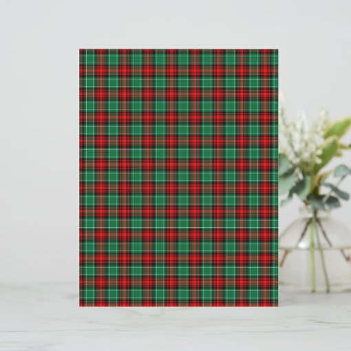 Red Green Plaid Scrapbook Paper Letterhead Zazzle