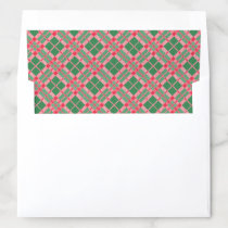 Red &amp; Green Plaid Tartan Argyle Geometric Pattern Envelope Liner