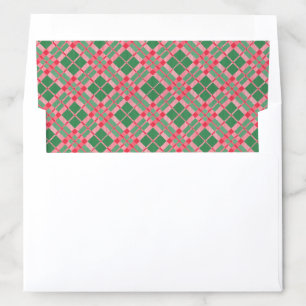 Red & Green Plaid Tartan Argyle Geometric Pattern Envelope Liner