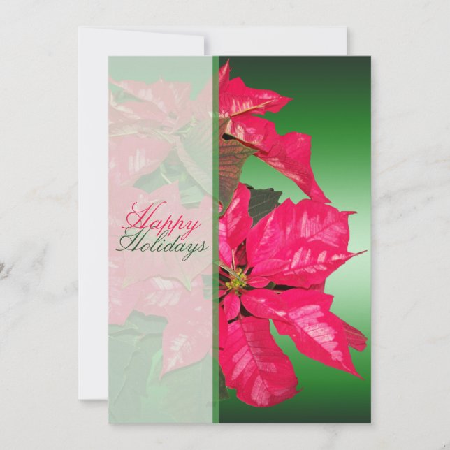 Red, Green, Poinsettia Christmas Party Invitation (Front)