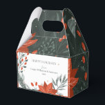 Red Green Poinsettia Floral Simple Business Favor Boxes<br><div class="desc">Wish a happy holidays to your clients and customers with this modern poinsettia floral Favor Box in red and green.</div>