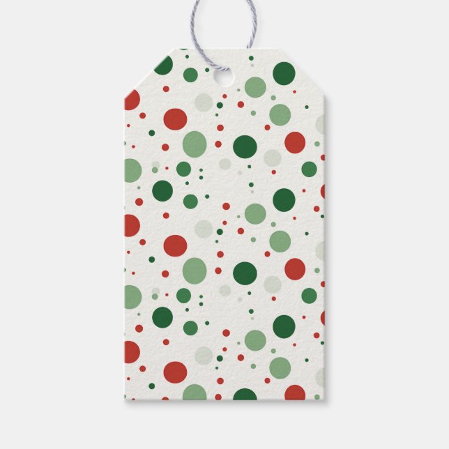 Red & Green Polka Dots Gift Tags (Front)