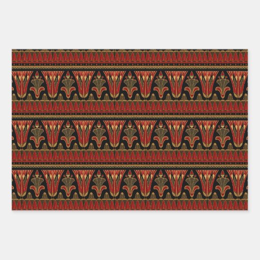 Red, Green, Purple and Gold Art Deco Wrapping Paper Sheets Zazzle