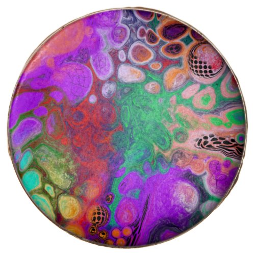 Red Green Purple Colorful Digital Fluid Art   Chocolate Covered Oreo