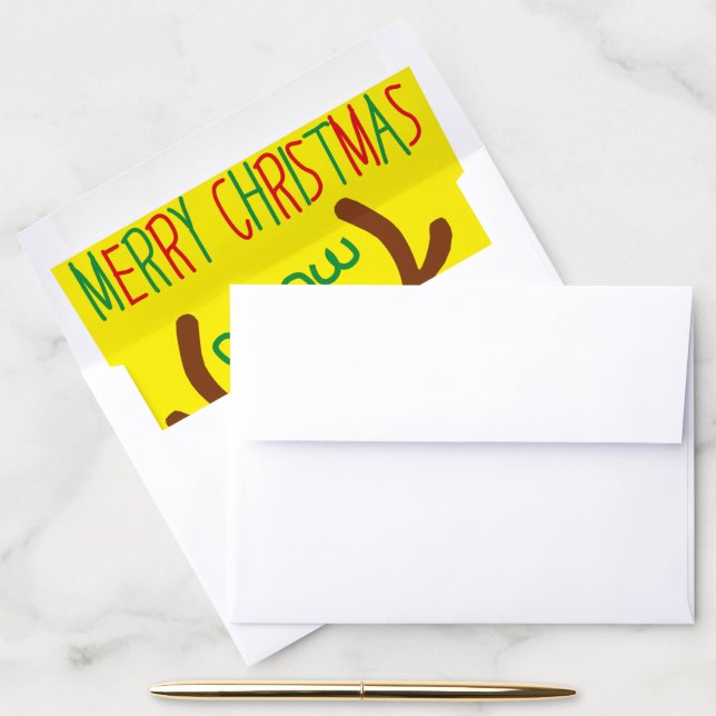 red green reindeer black cat wearing red hat envelope liner (Desk)