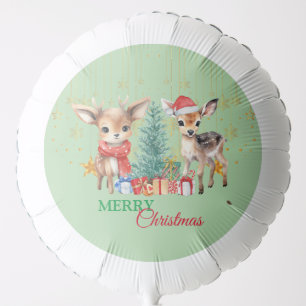 Red Green reindeer Santa Merry Christmas Party Balloon