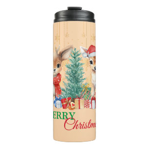 Red Green reindeer Santa Merry Christmas Party Thermal Tumbler