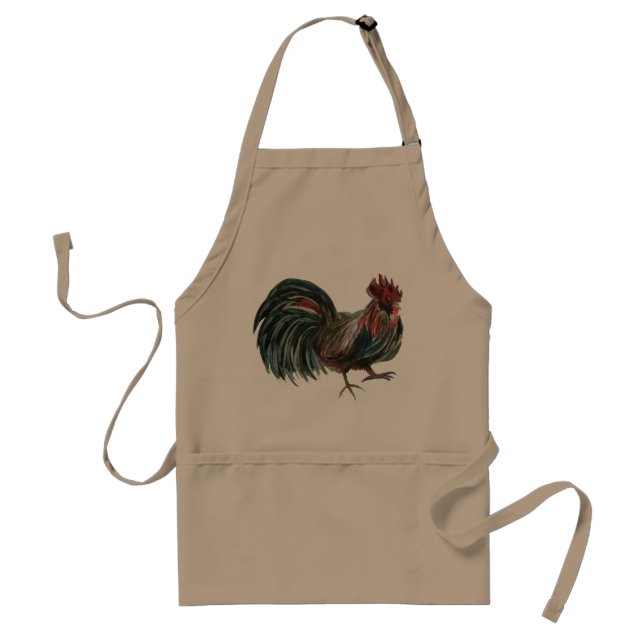 Red Green Rooster Painting Apron (Front)