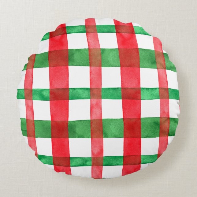 Red Green Round Pillow (Front)
