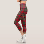 Red Green Royal Stewart Tartan Plaid Pattern Capri Leggings<br><div class="desc">Upgrade your traditional winter wardrobe with these bold,  colorful,  and quality Scottish clan Stewart tartan plaid leggings. Great for the holidays and perfect for winter activities,  training,  or workouts</div>