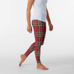 Red Green Royal Stewart Tartan Plaid Pattern Leggings<br><div class="desc">Upgrade your traditional winter wardrobe with these bold,  colorful,  and quality Scottish clan Stewart tartan plaid leggings. Great for the holidays and perfect for winter activities,  training,  or workouts</div>