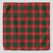 Red Green Rustic Plaid Elegant Tartan Bandana