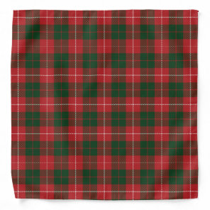 Red Green Rustic Plaid Elegant Tartan Bandana