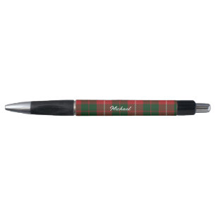 Red Green Rustic Plaid Elegant Tartan Personalized Pen