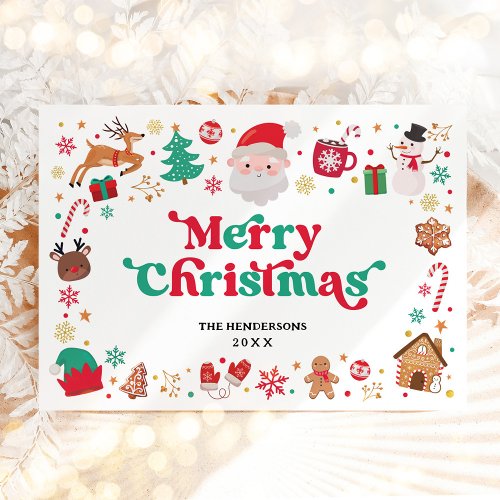 Red Green Santa Merry Christmas Winter Wonderland Holiday Card