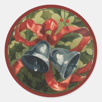 Red  Green & Silver Christmas Bells Envelope Seal by thechristmascardshop at Zazzle