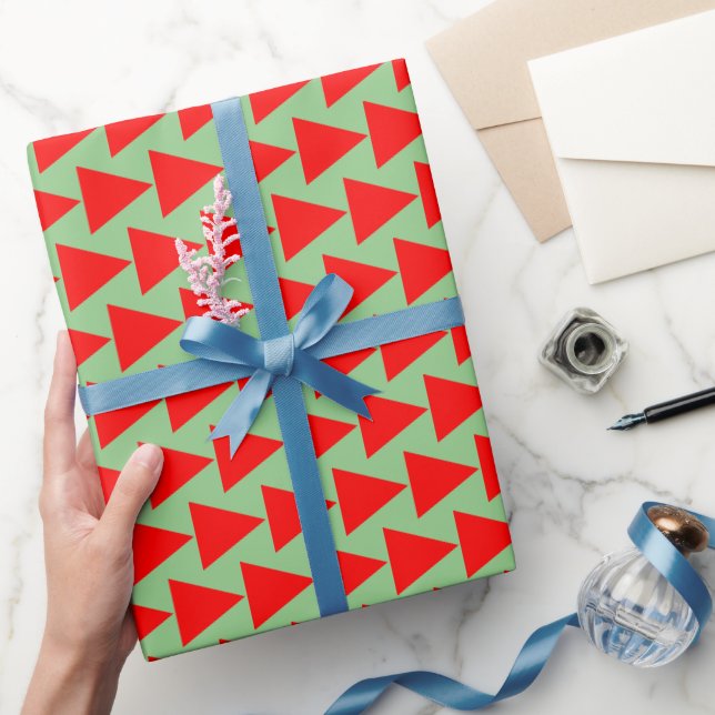 Red Green Simple Minimal Geometric Wrapping Paper (Gifting)