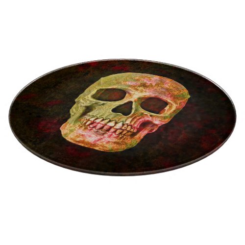 Red Green Skull Retro Gothic Cutting Board