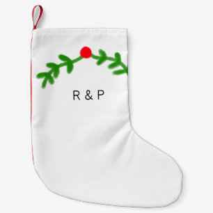 red green snowflakes text photo merry christmas small christmas stocking