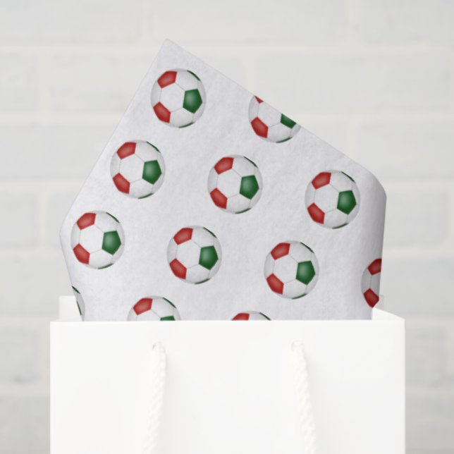 red green soccer balls pattern tissue paper (Gift Bag)