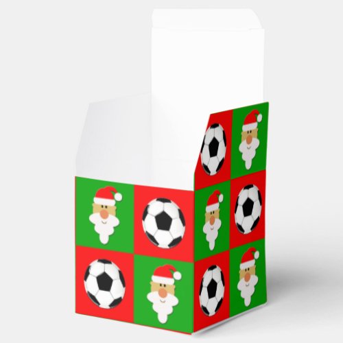 Red  Green Soccer Balls  Santa Christmas Box