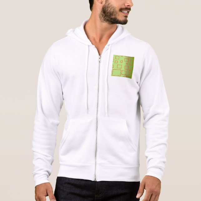 Red Green Square Men's Basic Hooded Sweatshirt (Front)