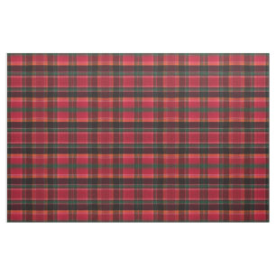 Red Green Squares Madras Plaid Pattern Fabric