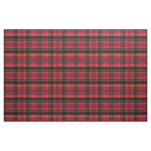 Red Green Squares Madras Plaid Pattern Fabric