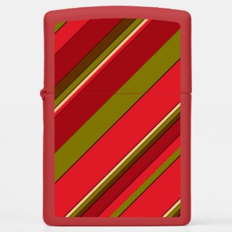 Red Green Stripe Abstract Pattern Zippo Lighter