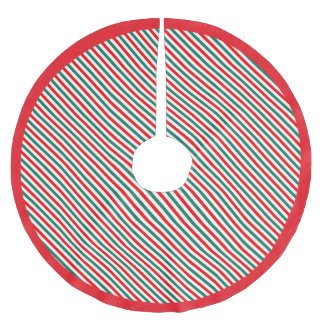 Red Green Stripe Brushed Polyester Tree Skirt