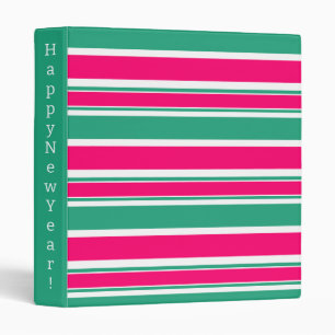 Red -green striped horizontal pattern 3 ring binder