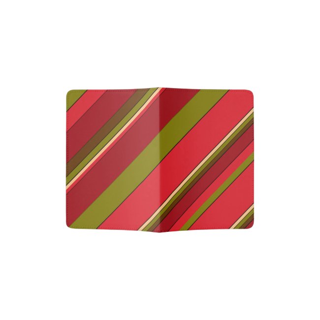 Red Green Stripes Abstract Pattern Passport Holder
