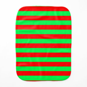 Red Green Stripes Design Baby Burp Cloth